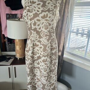Elegant Cream Floral Lace Dress